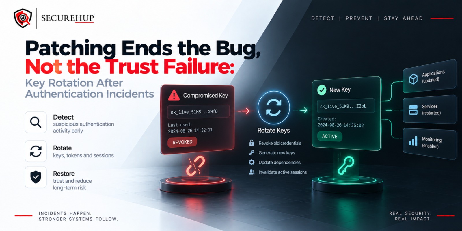 Patching Ends the Bug, Not the Trust Failure: Key Rotation After Authentication Incidents